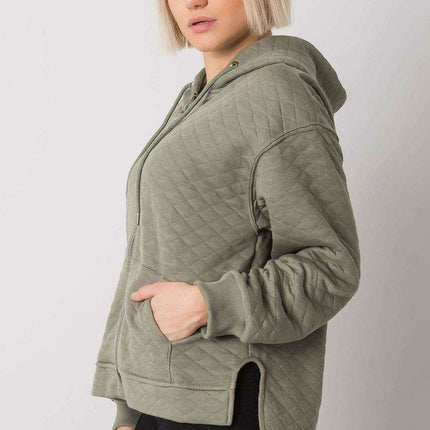 Chic Quilted Ladies' Zip-Up Hoodie