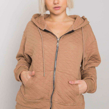 Chic Quilted Ladies' Zip-Up Hoodie
