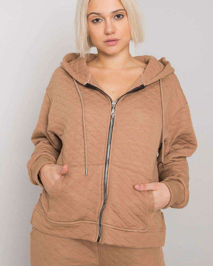 Chic Quilted Ladies' Zip-Up Hoodie