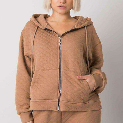 Chic Quilted Ladies' Zip-Up Hoodie