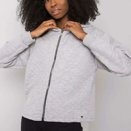 Stylish Quilted Hooded Zip-Up Sweatshirt