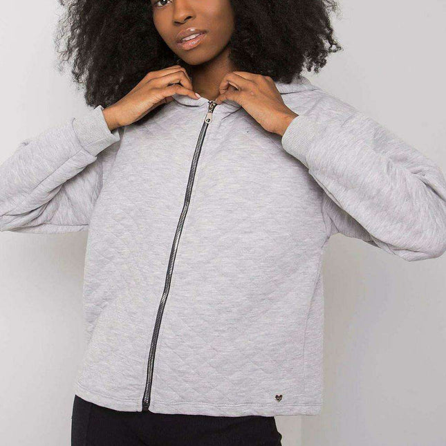 Stylish Quilted Hooded Zip-Up Sweatshirt