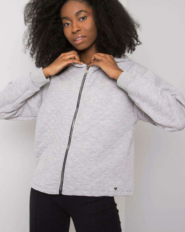 Stylish Quilted Hooded Zip-Up Sweatshirt