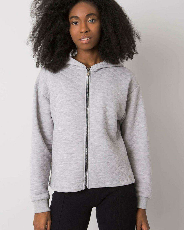Stylish Quilted Hooded Zip-Up Sweatshirt