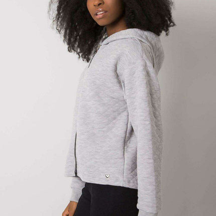 Stylish Quilted Hooded Zip-Up Sweatshirt