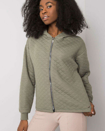 Stylish Quilted Hooded Zip-Up Sweatshirt