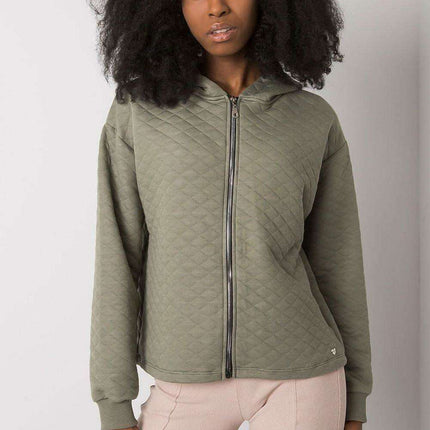 Stylish Quilted Hooded Zip-Up Sweatshirt