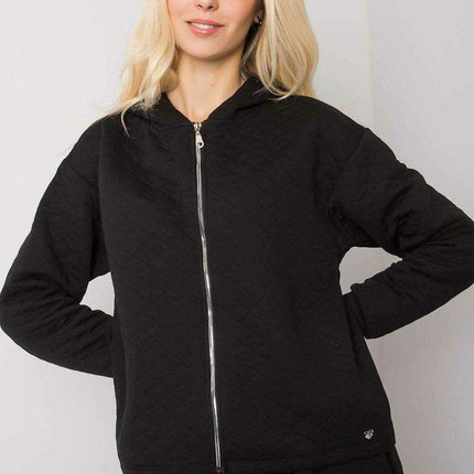Stylish Quilted Hooded Zip-Up Sweatshirt