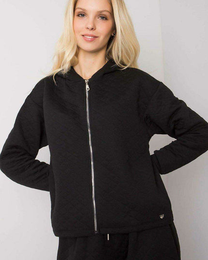 Stylish Quilted Hooded Zip-Up Sweatshirt