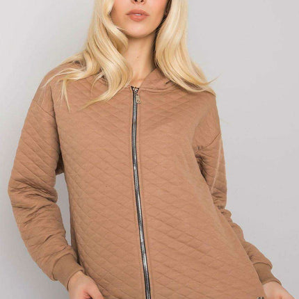 Stylish Quilted Hooded Zip-Up Sweatshirt
