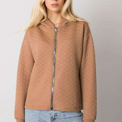 Stylish Quilted Hooded Zip-Up Sweatshirt