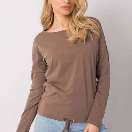 Elegant Cotton Top with Trendy Tie Accent