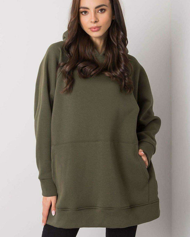 Kangaroo Pocket Longline Hoodie Sweatshirt