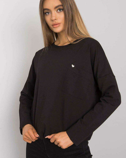 Relaxed Fit Cotton Blouse with Pocket Accent