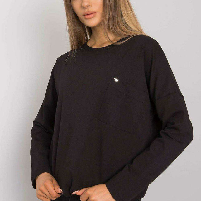 Relaxed Fit Cotton Blouse with Pocket Accent