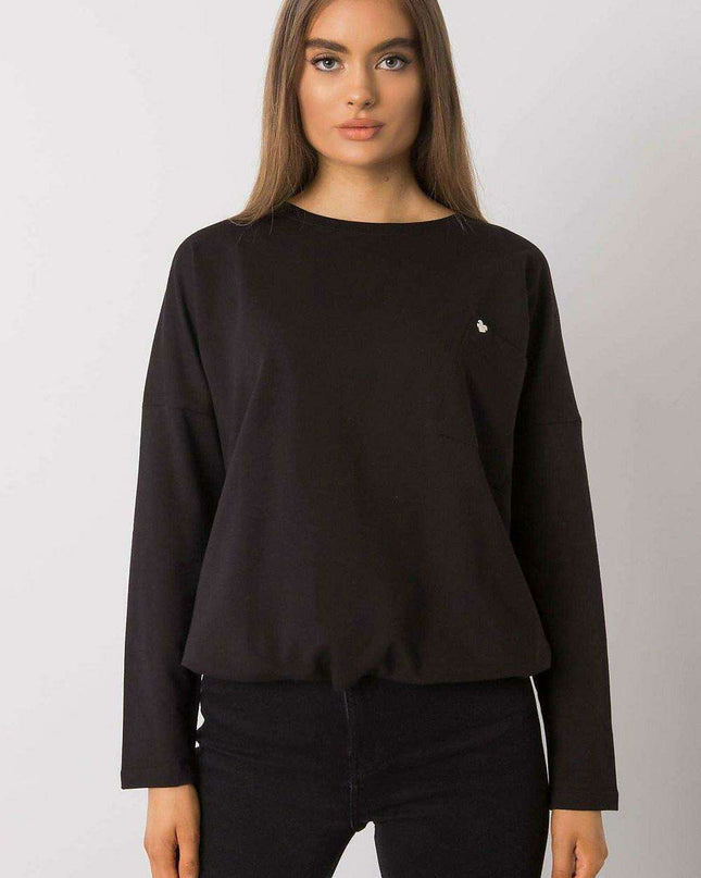 Relaxed Fit Cotton Blouse with Pocket Accent