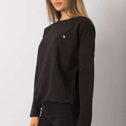 Relaxed Fit Cotton Blouse with Pocket Accent