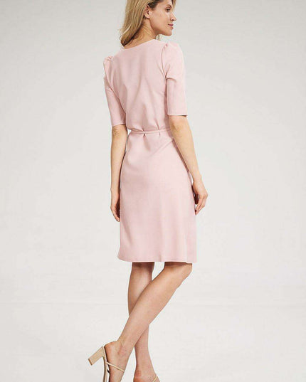 Stylish Leopard Print Midi Dress with Ruffled Sleeves and Envelope Design