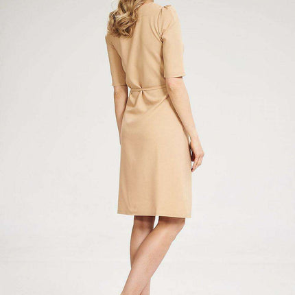 Stylish Leopard Print Midi Dress with Ruffled Sleeves and Envelope Design