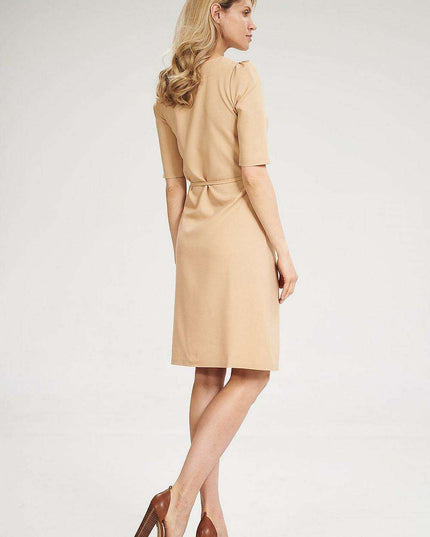 Stylish Leopard Print Midi Dress with Ruffled Sleeves and Envelope Design