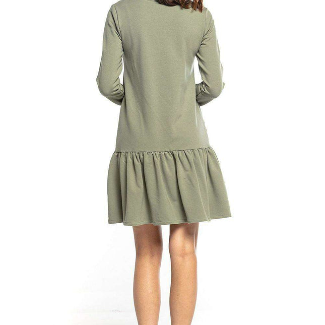 Trendy Turtleneck Midi Dress with Flared Hem