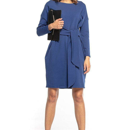 Elegant Cotton Kimono Midi Dress with Adjustable Tie Waist