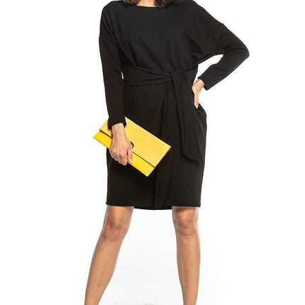 Elegant Cotton Kimono Midi Dress with Adjustable Tie Waist