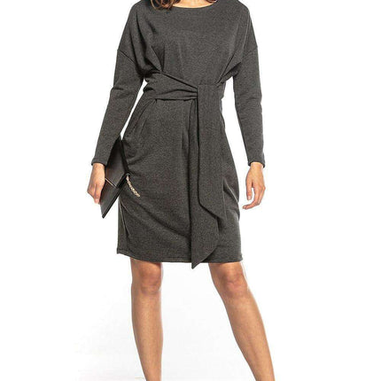 Elegant Cotton Kimono Midi Dress with Adjustable Tie Waist