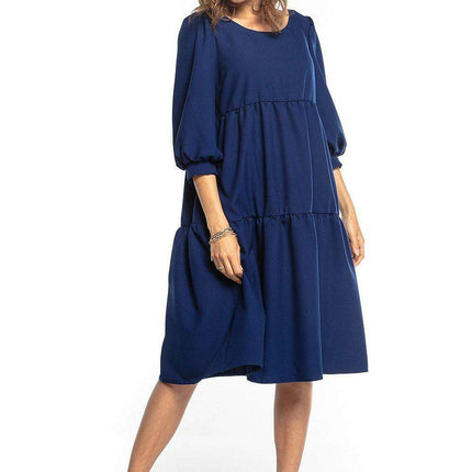 Charming Ruffled Boatneck Flare Dress