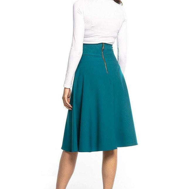Chic Zipper Detail Midi Skirt
