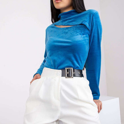 Velvet Collar Top With Edgy Front Detail For Women Online - Très Elite