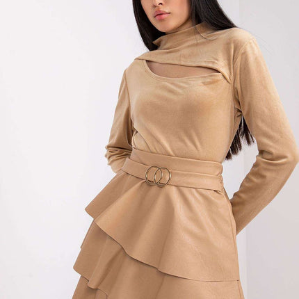 Velvet Collar Top With Edgy Front Detail For Women Online - Très Elite