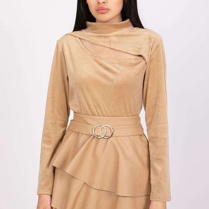 Velvet Collar Top With Edgy Front Detail For Women Online - Très Elite