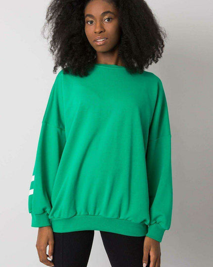 Cozy Cotton Blend Sweatshirt with Large Back Inscription