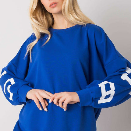 Cozy Cotton Blend Sweatshirt with Large Back Inscription - Très Elite