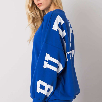 Cozy Cotton Blend Sweatshirt with Large Back Inscription - Très Elite