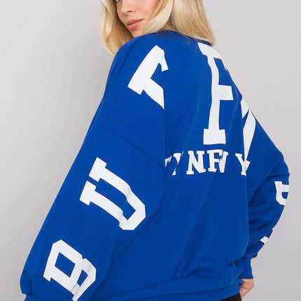 Cozy Cotton Blend Sweatshirt with Large Back Inscription - Très Elite