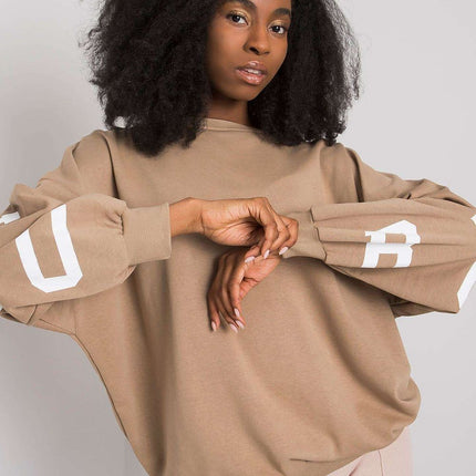 Cozy Cotton Blend Sweatshirt with Large Back Inscription - Très Elite