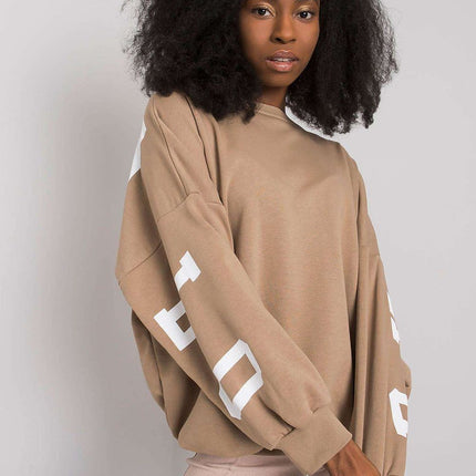 Cozy Cotton Blend Sweatshirt with Large Back Inscription - Très Elite