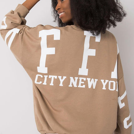 Cozy Cotton Blend Sweatshirt with Large Back Inscription - Très Elite