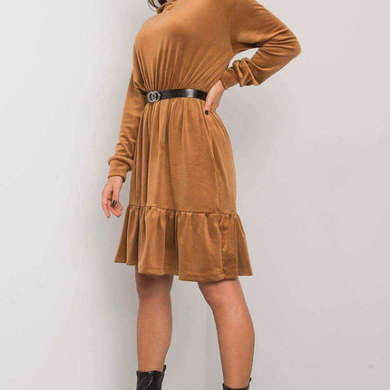Velvet Hooded Ruffle Dress