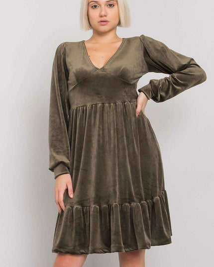 Chic Velour Frill Hem Dress