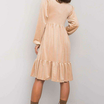 Chic Velour Frill Hem Dress