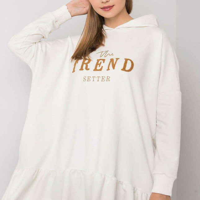 Ruffled Hooded Tunic Sweater with Pockets