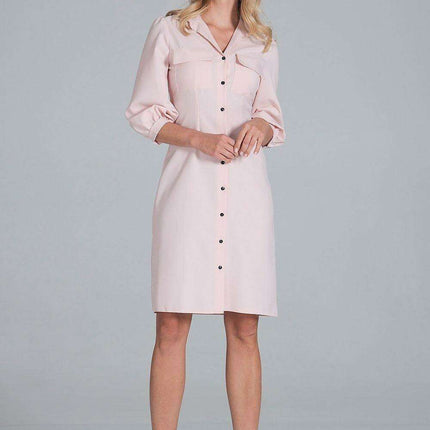 Chic Midi Shirt Dress with Convenient Pockets