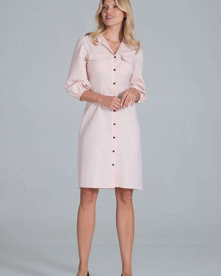 Chic Midi Shirt Dress with Convenient Pockets