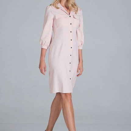 Chic Midi Shirt Dress with Convenient Pockets