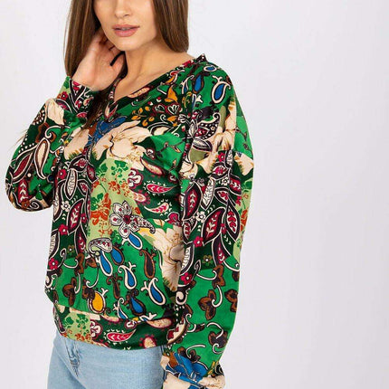 Elegant V Neck Blouse With Unique Patterns By Italy Moda