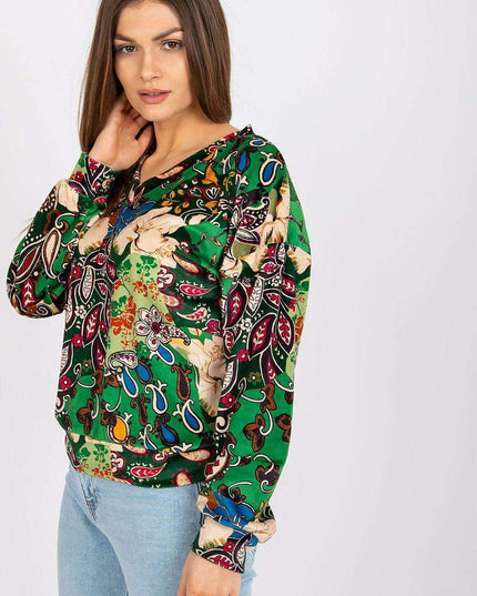 Elegant V Neck Blouse With Unique Patterns By Italy Moda