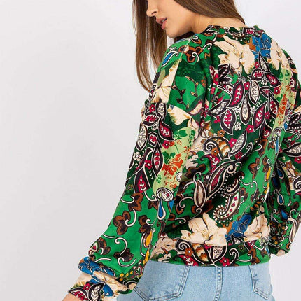 Elegant V Neck Blouse With Unique Patterns By Italy Moda